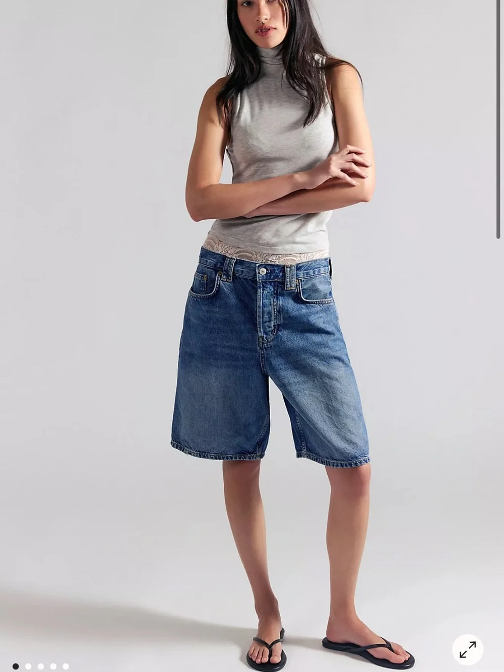 Free People We The Free Montana Shorts Mid Rise Relaxed Fit Jean Short Sz 30 NEW